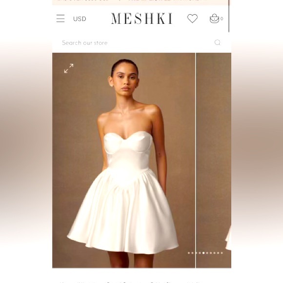 MESHKI White Mini Corset Dress NWOT - Picture 2 of 3